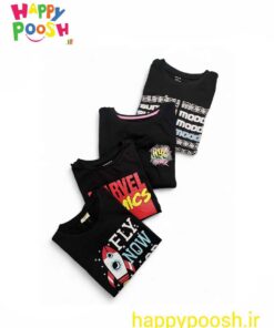 بلوز آستین کوتاه نخی مشکی