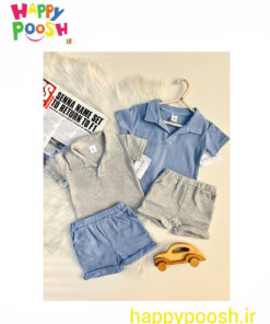 ست تیشرت شلوارک پسرانه بیسکوئتی