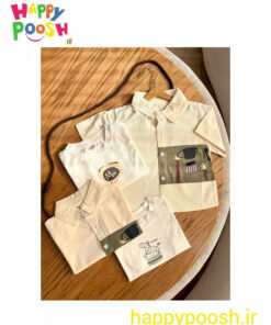دو تیکه پسرانه پیراهن و تاپ طرح چای