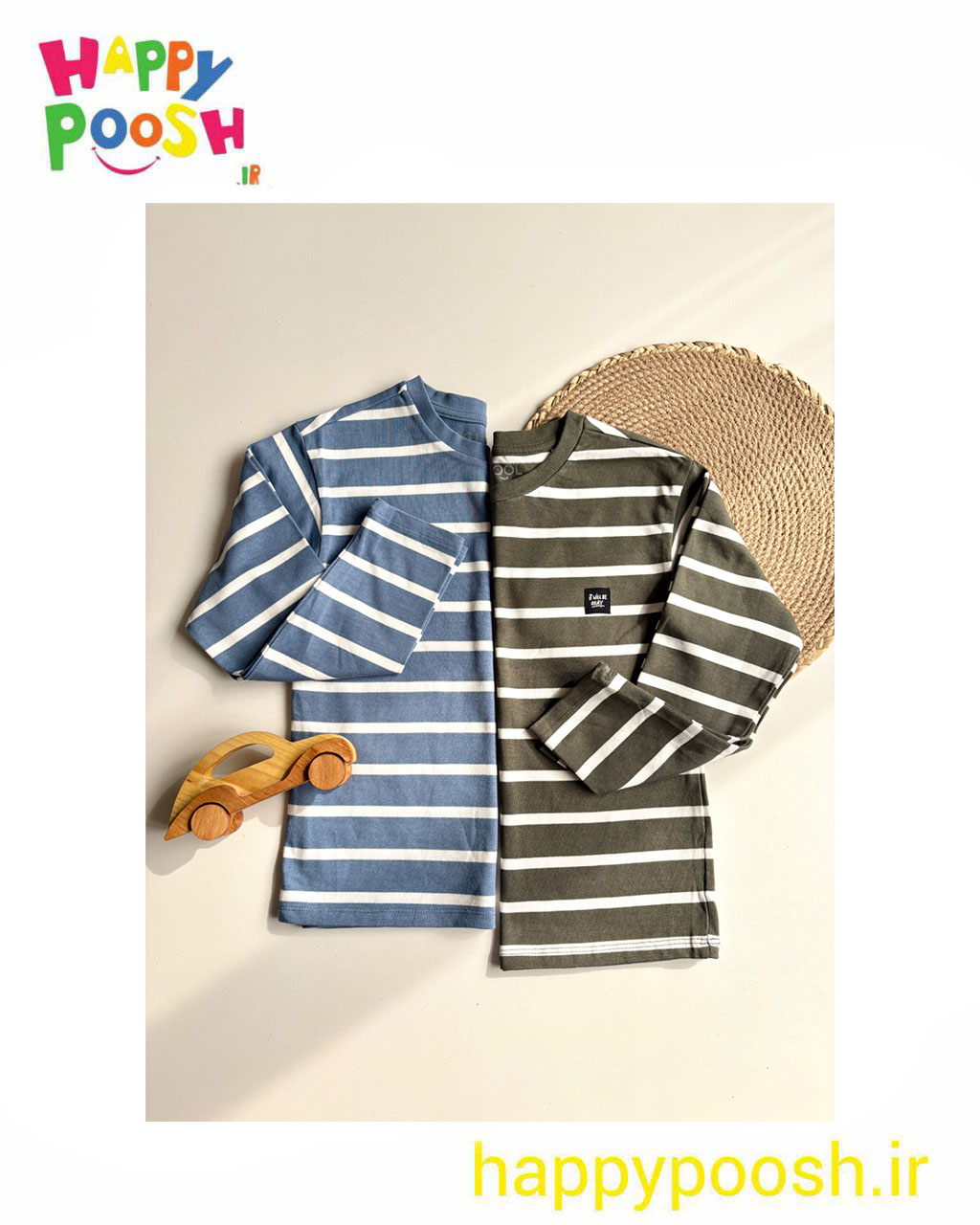 بلوز پسرانه راه راه صد درصد کتان گرم بالا