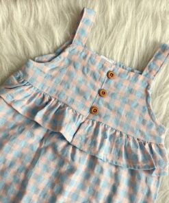 Alternative view of سه تیکه دخترانه رامپر و پیراهن و هد صورتی و ابی
