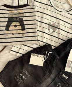 Alternative view of ست تیشرت شلوارک پسرانه خرسی راه راه