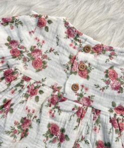 Alternative view of پیراهن دخترانه موسلین سفید گلدار