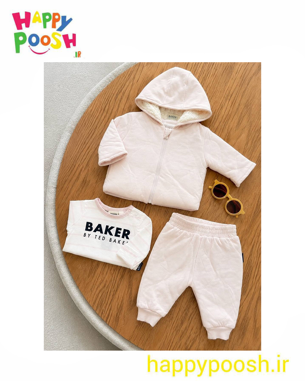سه تکه دخترانه صورتی Baker